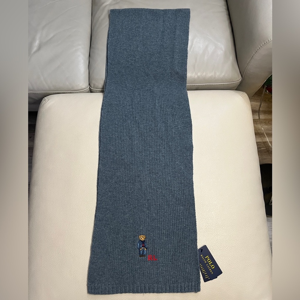 NWT - Polo Ralph Lauren Wool Blended Polo Bear Scarf